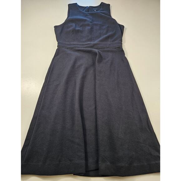 Ann Taylor size 8 black career business casual sleevless double lined dress midi - Picture 3 of 7
